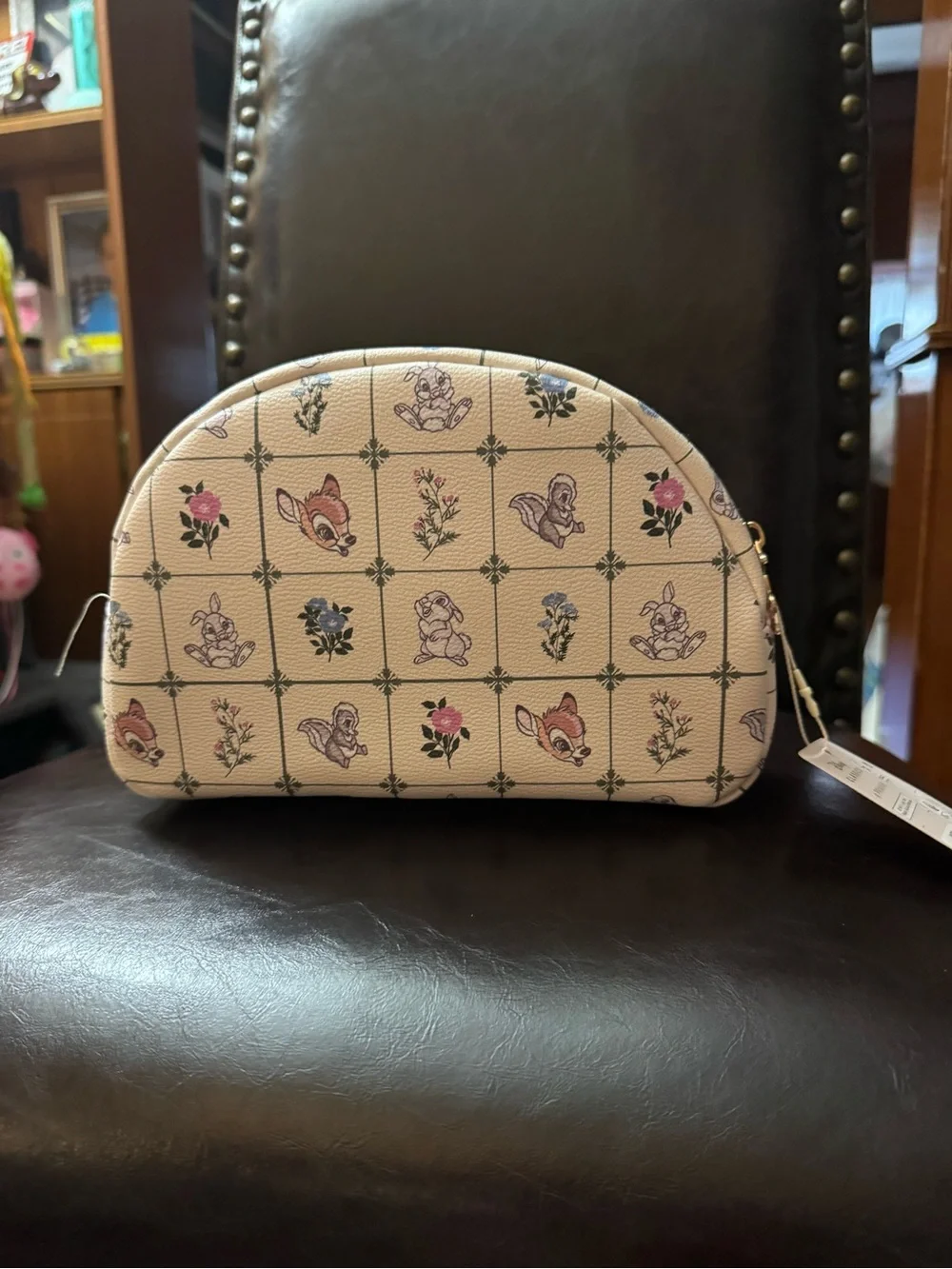 Primark Cream Floral & Character Cosmetic Pouch - Women's Makeup Bag